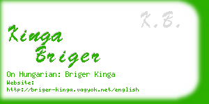 kinga briger business card